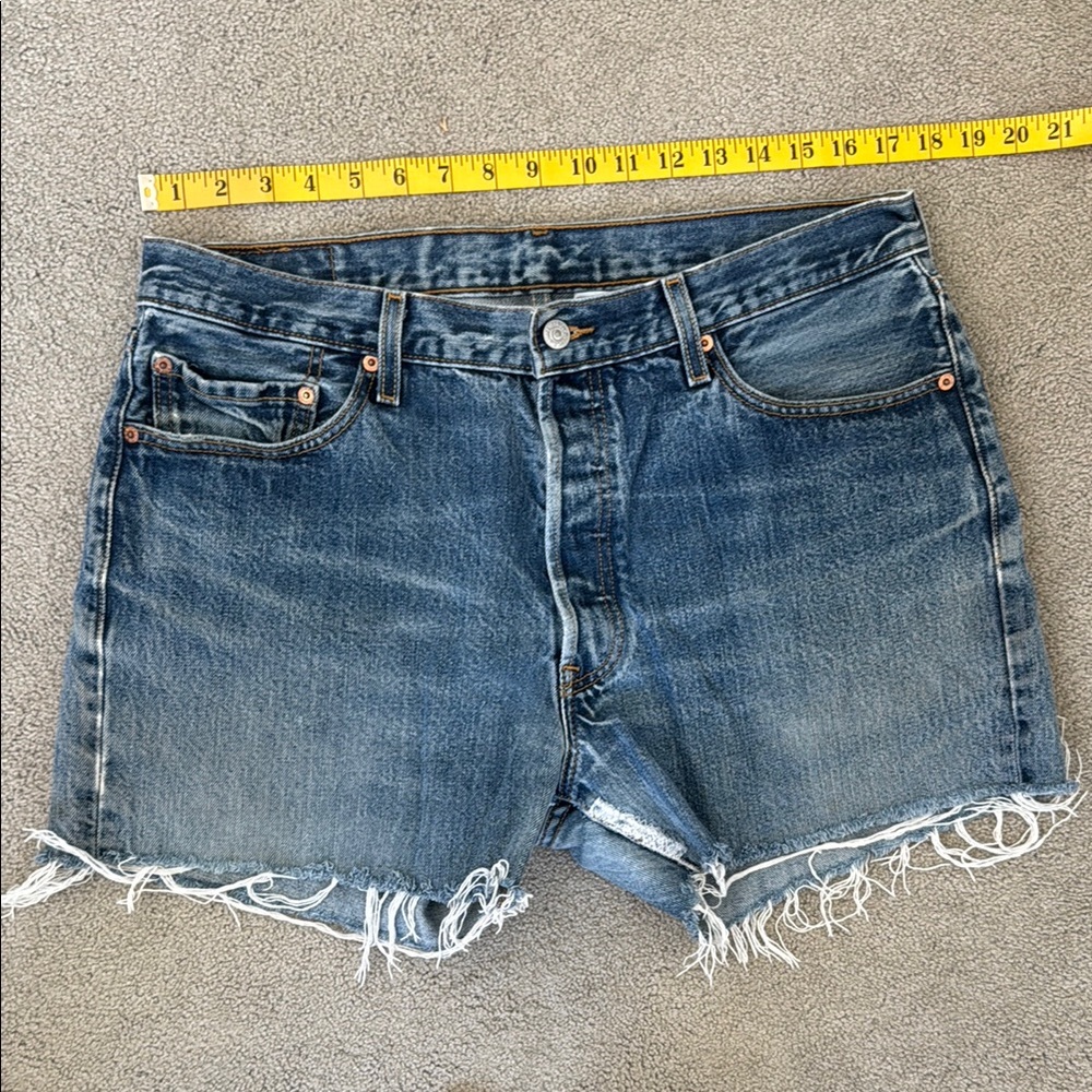 Levi's Distressed 501 Denim Shorts